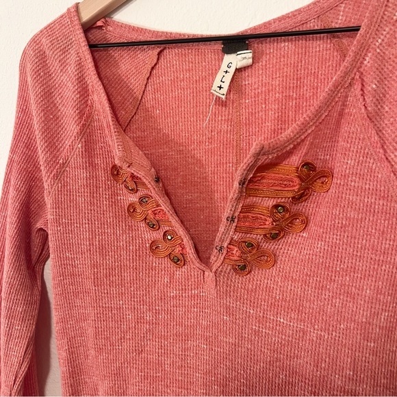 We the Free - Free People Battalion Thermal Boho Henley Long Sleeve Top - Picture 4 of 9